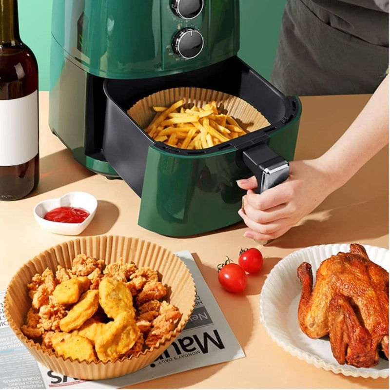 Forma De Airfryer Descartavel Antiaderente De Papel Cozinha Redondo Fritadeira Cozimento Protetor Forro Tapete