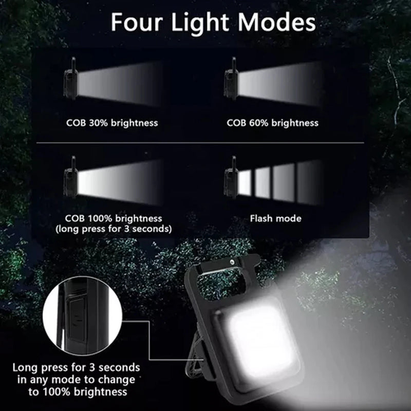 Lanterna Multifuncional Mini Glare Cob Chaveiro Pingente Luz Led Com Imã e abridor de Garrafas Recarregavel L45