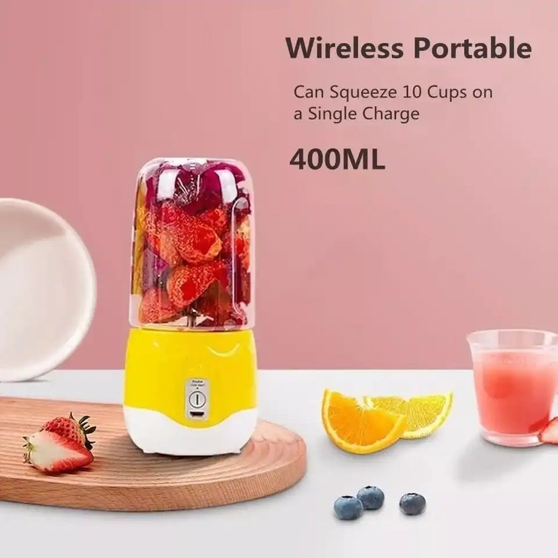 Mini Liquidificador Shake 400ml Cozinha Triturador Frutas 4 Laminas