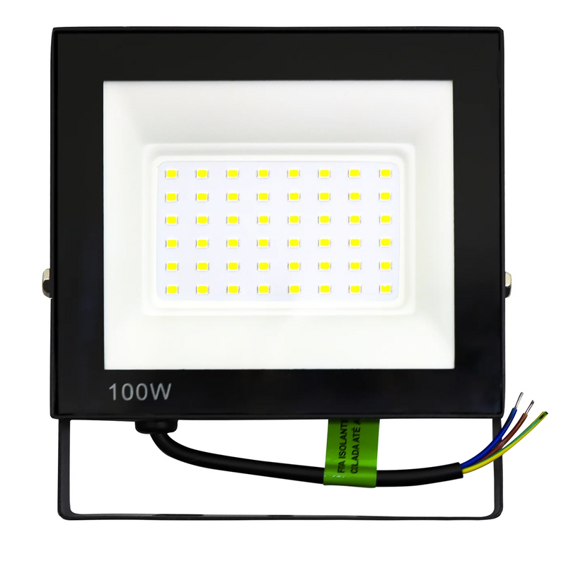 Refletor Led 100w Holofote Bivolt Prova Dágua Luz Branco Forte