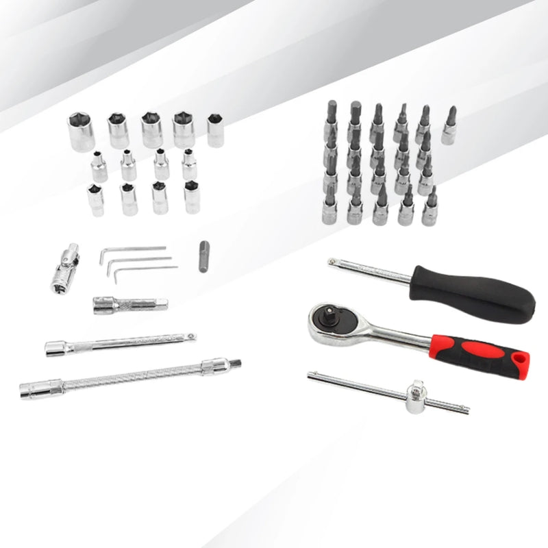 Kit 46 Chave Catraca Jogo De Soquetes Allen Torx Ferramentas