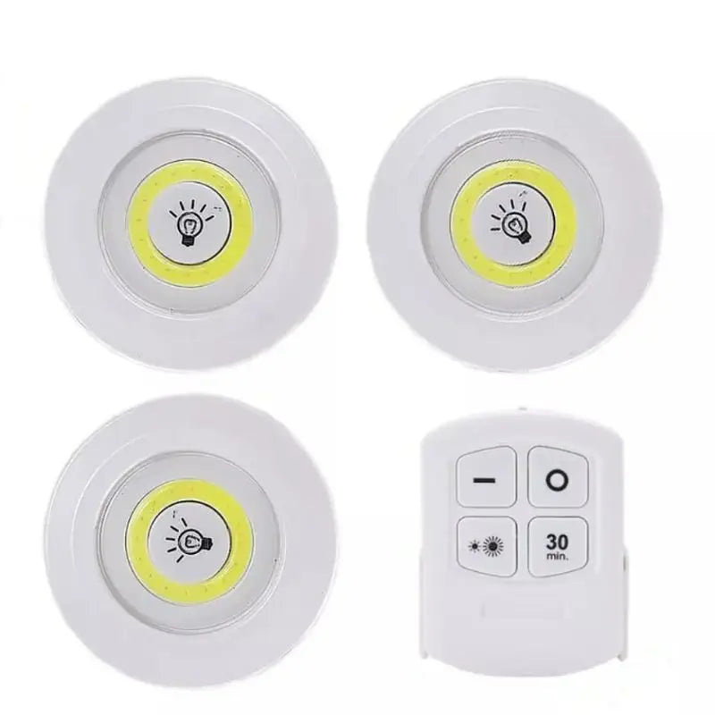 Kit 3 Lâmpadas Luminária Led Spot Sem Fio com Controle Remoto