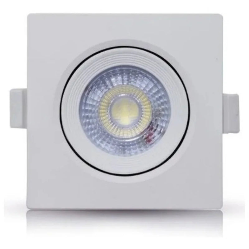 Spot Led 7w e 5w Branco Quadrado Kit 5 Embutido