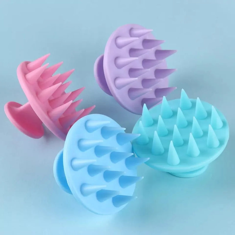 Escova Massageadora De Silicone Couro Cabeludo Anti-Deslizante Para Cuidado De Saúde Com Cabo Flexível