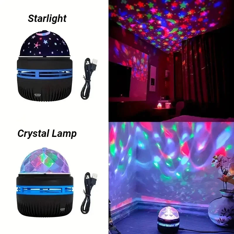 Projetor de Galáxia LED Night Light, lâmpada de lua estrelada, decoração do quarto, 7 cores, bola mágica, presentes para crianças