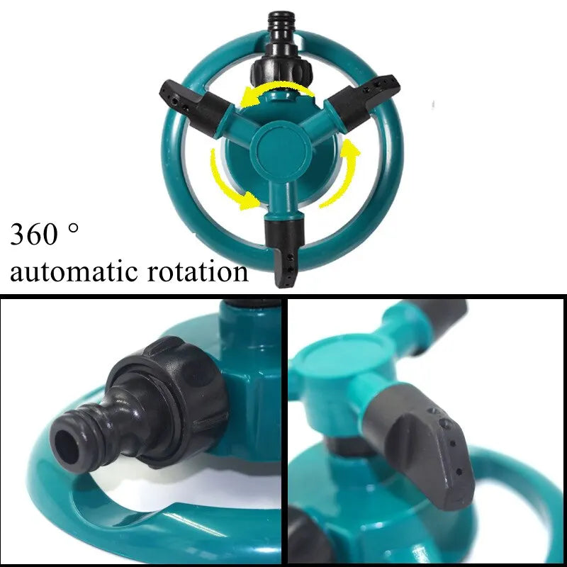 Irrigador de água rotativo automático, bocal aspersão, 360 graus, jardim, gramado, rega, irrigação suprimentos