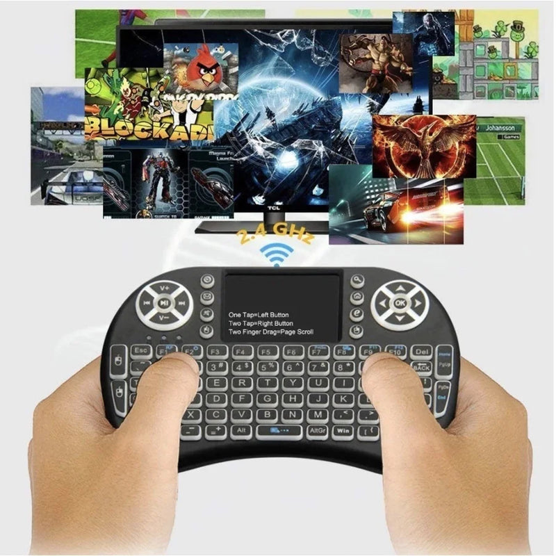 Mini Teclado Controle Usb Touchpad Smart Tv Box Pc Ps3 Iluminado - Hidroshoping