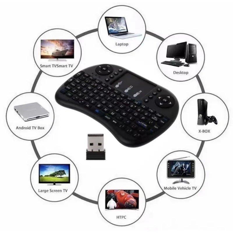 Mini Teclado Controle Usb Touchpad Smart Tv Box Pc Ps3 Iluminado - Hidroshoping