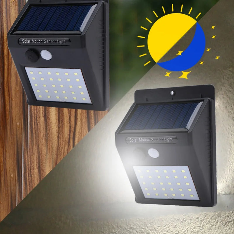 Luminária Solar de Parede 30 Leds Sensor de Movimento e Acendimento Automático GT512